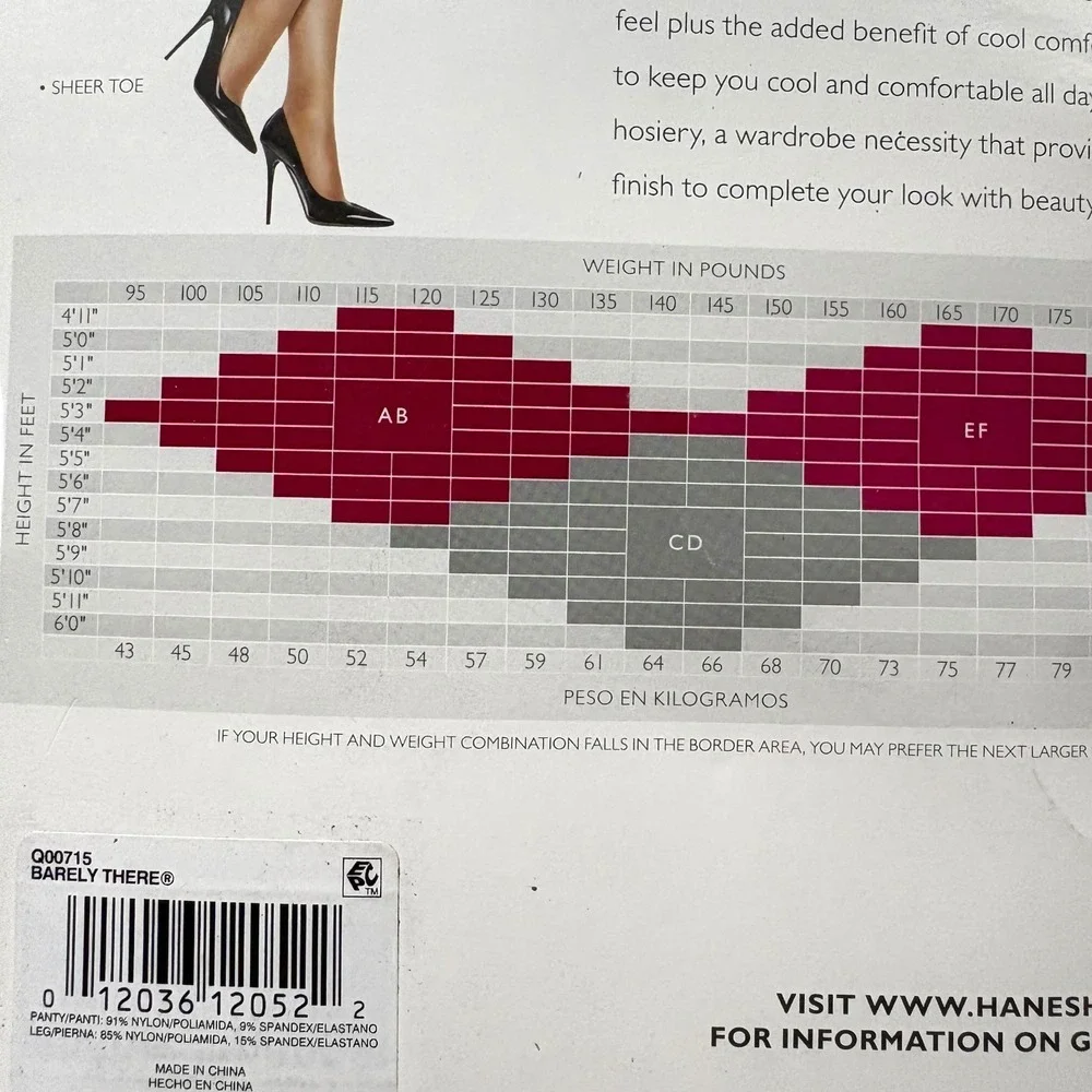 Hanes Silk Reflections Silky Sheer Pantyhose Barely‎ There Size CD - Picture 5 of 5